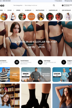 Modern Butik Hazır E-Ticaret Web Sitesi