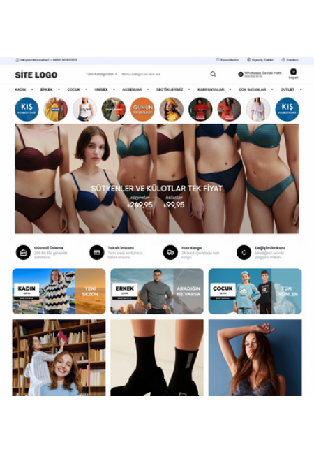 Modern Butik Hazır E-Ticaret Web Sitesi